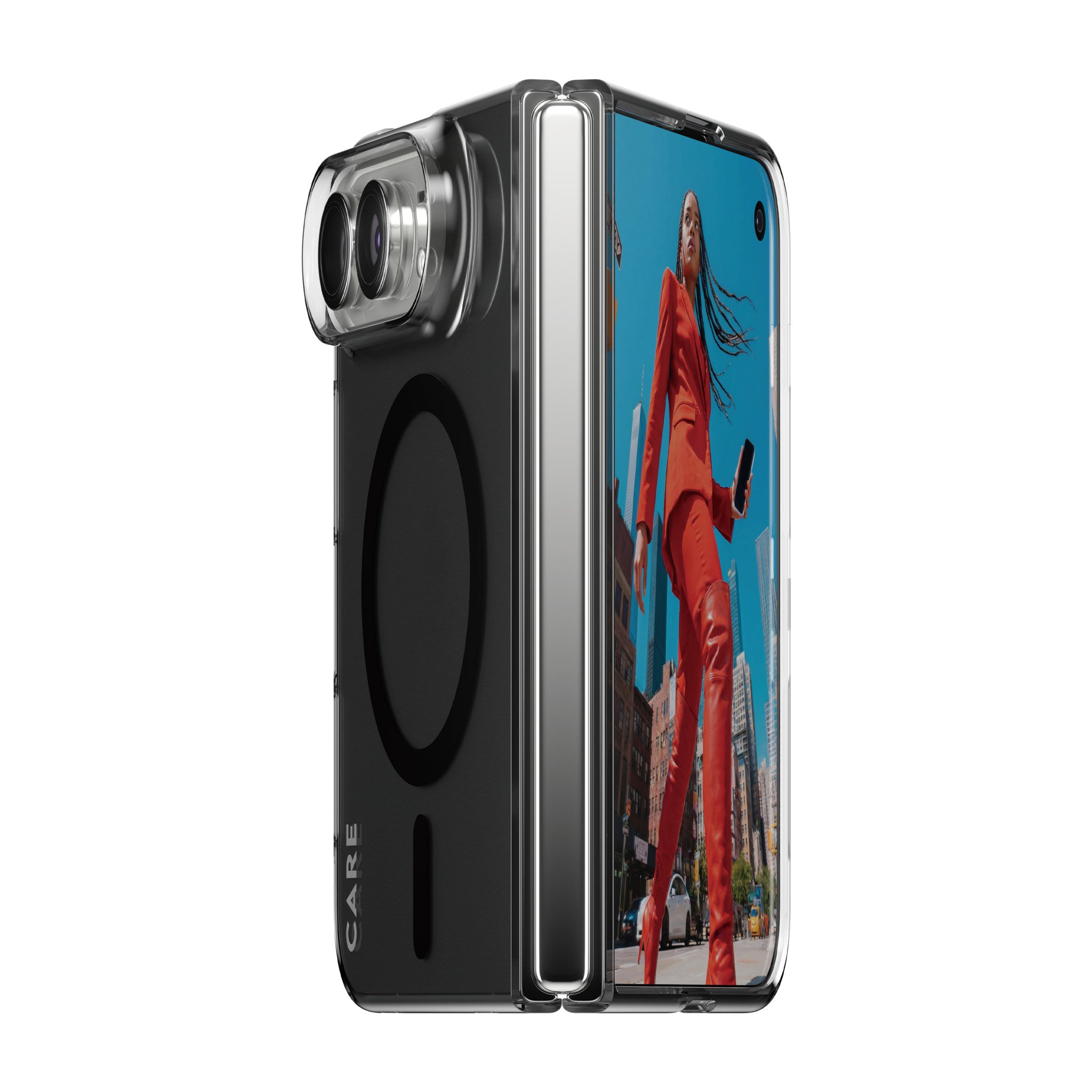 CARE™ by PanzerGlass® SL1M Case Smokey m. Schwarz MagSafe iPhone 2026 Fold